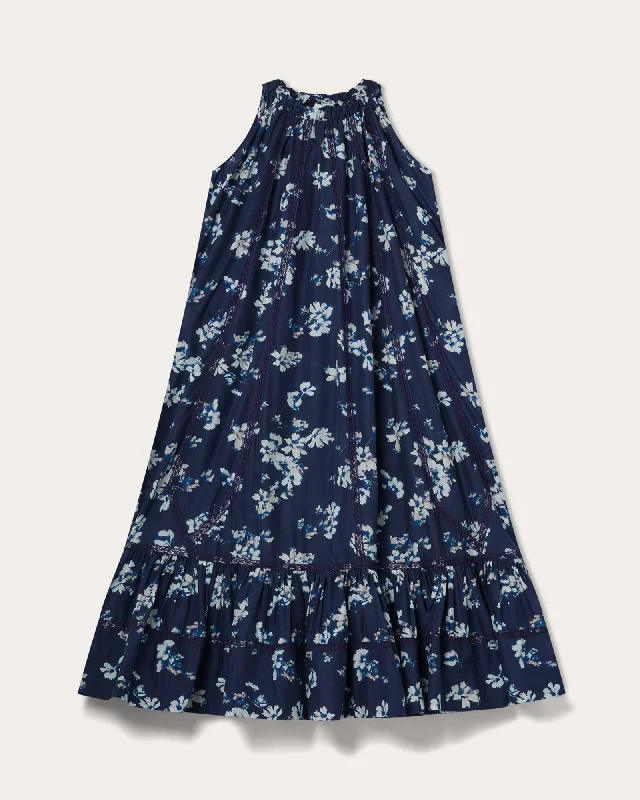 ladies-floral-dress-bright-bud-Celestia Dress | Indigo Floral Print