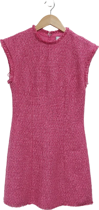 ladies-mini-dress-beach-babe-Coast Pink Cap Sleeve Tweed Structured Mini Dress UK 10