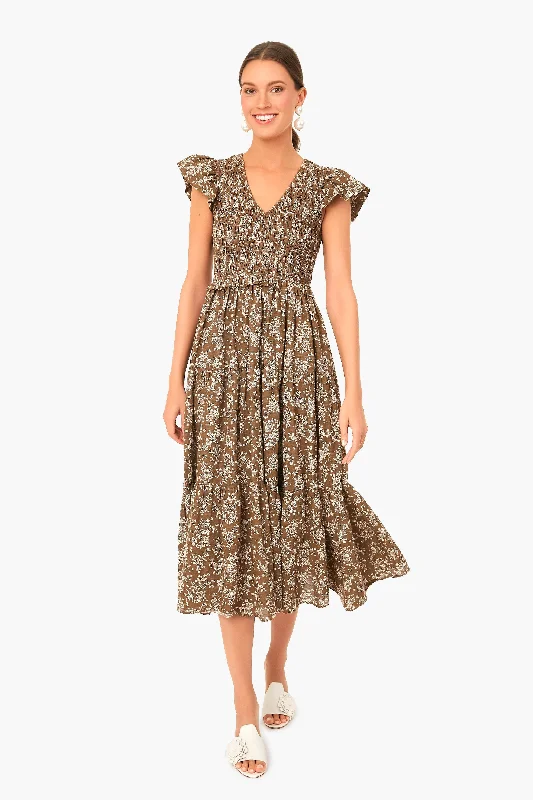 ladies-floral-dress-festival-fawn-Brown Floral Phoebe Dress