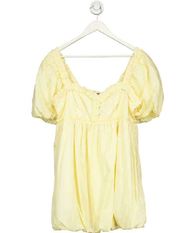 ladies-mini-dress-effortless-edge-Free People Yellow Rendezvous Me Mini Dress UK S