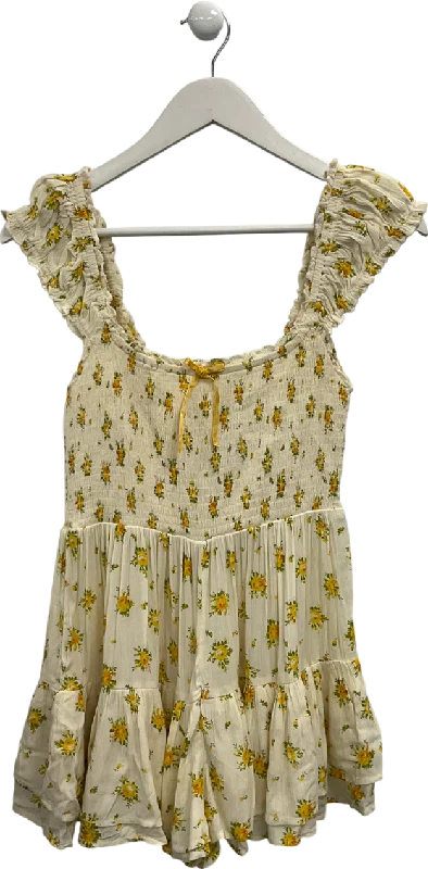 ladies-mini-dress-dance-dare-kimchi blue Yellow Floral Print Mini Dress UK S