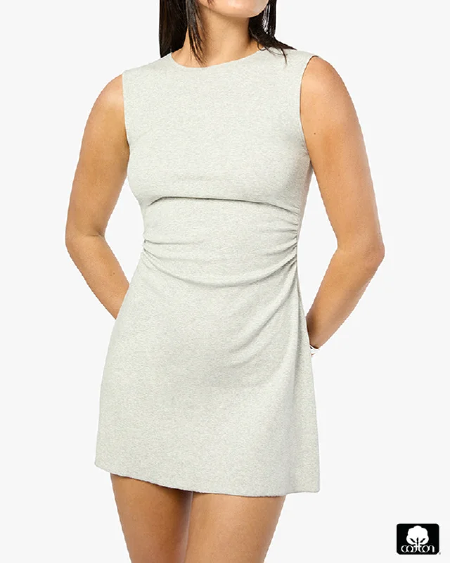 ladies-mini-dress-tall-twirl-Ruched Muscle Tank Mini Dress