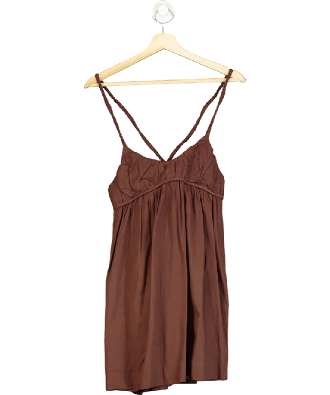 ladies-mini-dress-shopping-snap-Free People Brown Tell All Mini Dress UK S