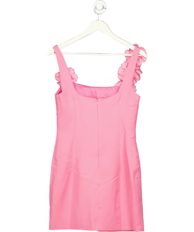 ladies-mini-dress-v-neck-vibe-Showpo Pink Emmy Rosette Detail Mini Dress UK 10