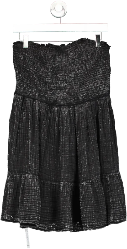 ladies-mini-dress-designer-dazzle-Anthropologie Black The Marisol Smocked Mini Dress UK  L