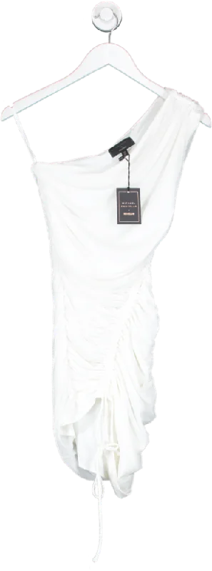 ladies-mini-dress-shimmer-skip-Michael Costello White Xrevolve Ledger Mini Dress UK XXS