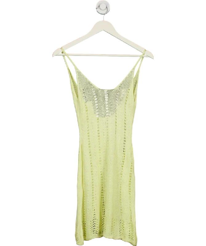 ladies-mini-dress-sexy-skip-Flook The Label Yellow 100% Rayon Mini Dress UK XS