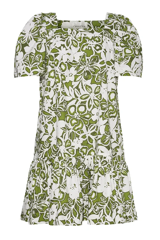 ladies-floral-dress-taupe-tide-Janie Dress | Bold Floral Green