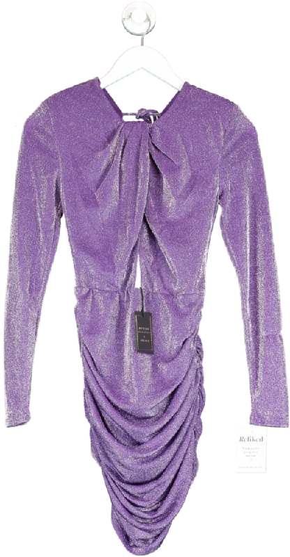 ladies-mini-dress-bold-blast-Revolve X Michael Costello Purple Davey Mini Dress UK S