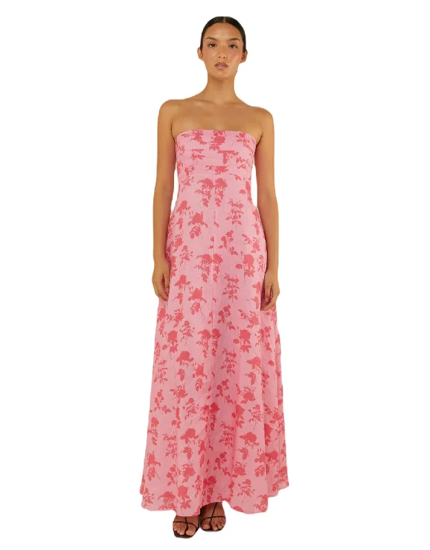 ladies-floral-dress-shimmer-sprig-Primrose Dress Pink Floral Press