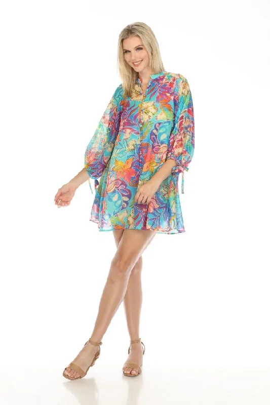 ladies-mini-dress-claret-crush-Johnny Was Helena Floral Mini Dress Boho Chic CSW8824-M