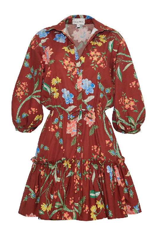 ladies-floral-dress-plum-poise-Robin Dress | Ophelia Floral Maroon