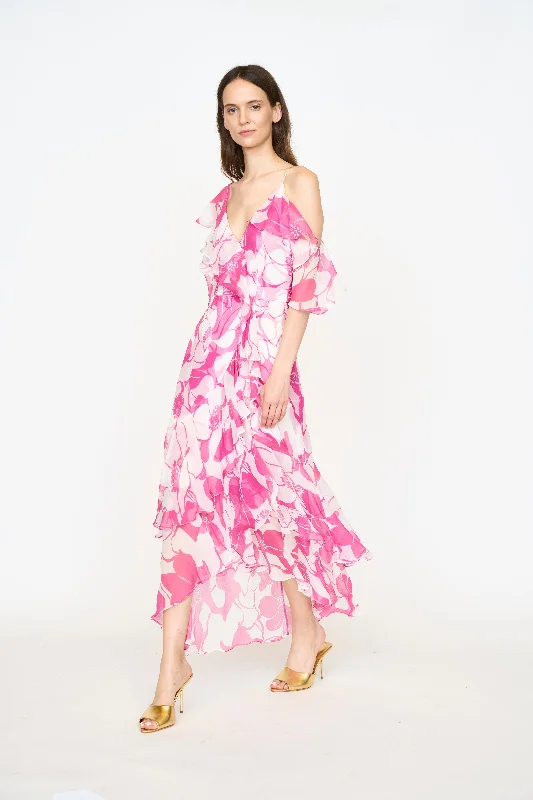 ladies-floral-dress-pink-petal-Anabelle Dress | Pink Chelsea Floral