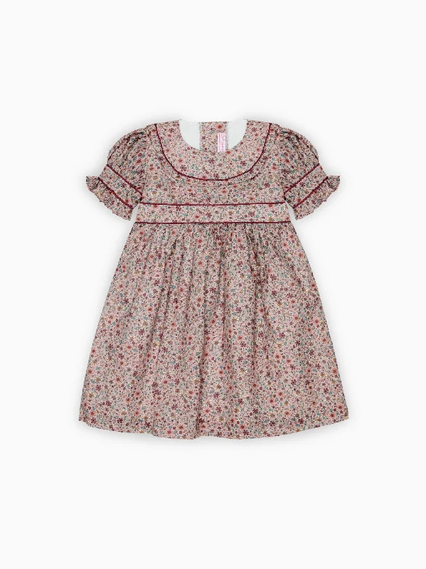 ladies-floral-dress-polka-petal-Pink Floral Casilda Girl Dress