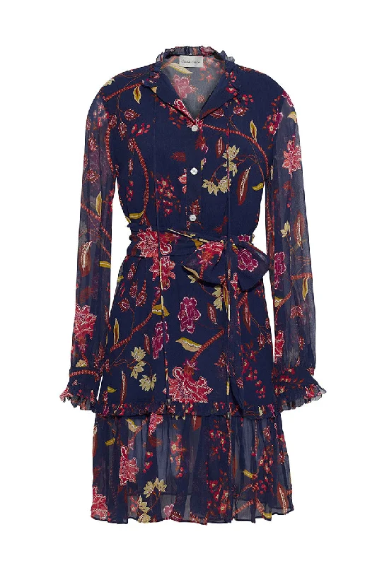 ladies-floral-dress-burgundy-bud-Blair Dress | Ophelia Floral Midnight