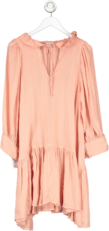 ladies-mini-dress-celeb-chic-evarae Marais Ruffle Tiered Minidress - Peach Pink UK S