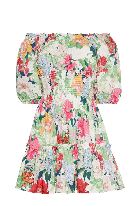 ladies-floral-dress-turquoise-twirl-Sally Dress | Japanese Floral Ivory