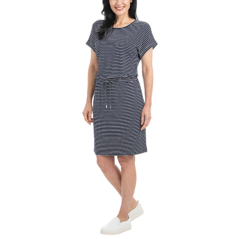 ladies-mini-dress-maternity-mini-Hilary Radley Women's Short Sleeve Drawstring Waist Mini Dress