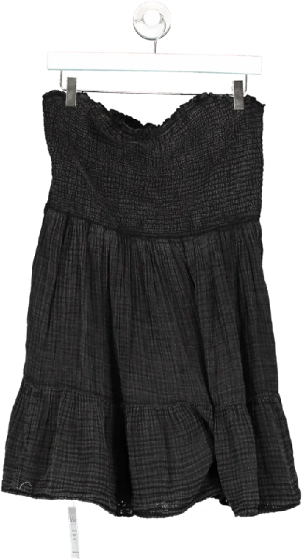 ladies-mini-dress-budget-bop-Anthropologie Black The Marisol Smocked Mini Dress UK  L