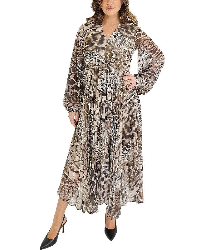 Women's floral dress dawn chic -Animal Print Maxi Dress