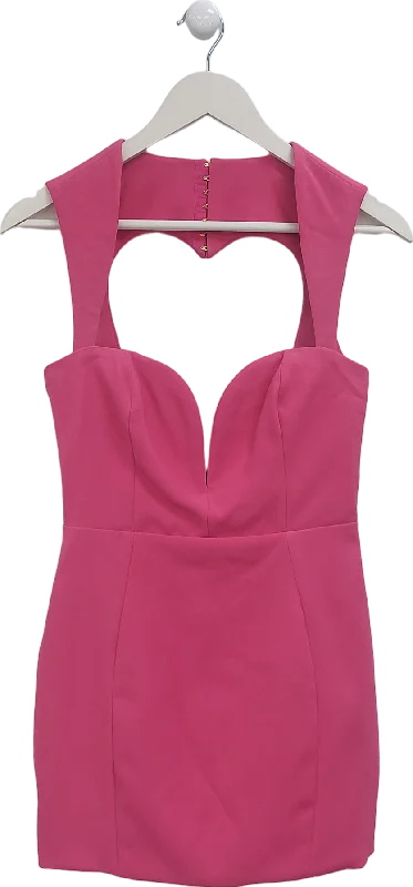 ladies-mini-dress-solid-sizzle-Oh Polly Pink Anouk Heart Cut Out Mini Dress UK 8