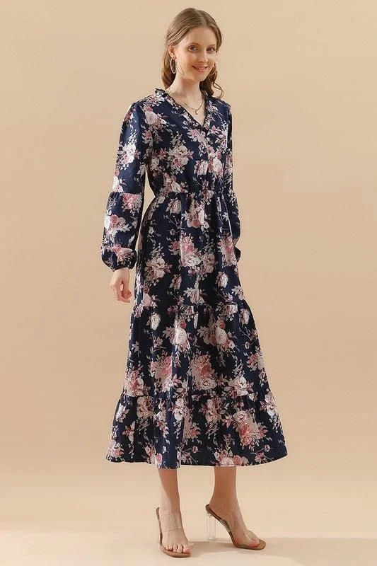 ladies-floral-dress-elegant-ember-FLORAL PATTERN LONG SLEEVE CASUAL DRESS