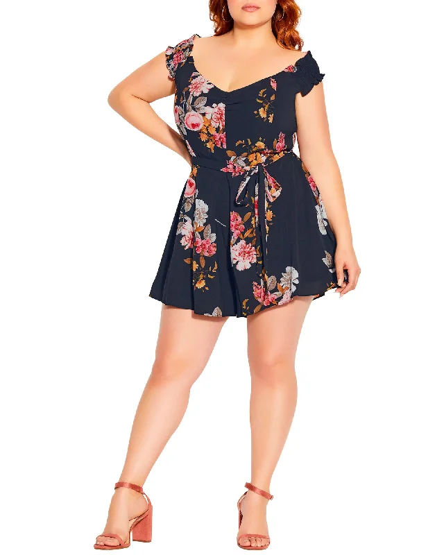 ladies-floral-dress-bodycon-bud-Solara Floral Crush Playsuit | Black / Pink