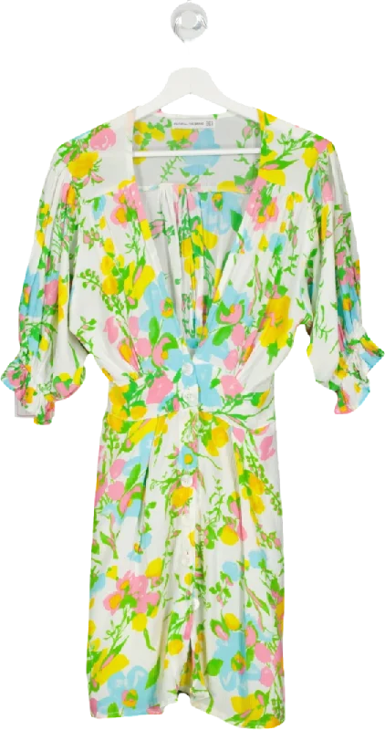 ladies-mini-dress-draped-dare-Faithful The Brand White Mini Dress In Floral UK 8