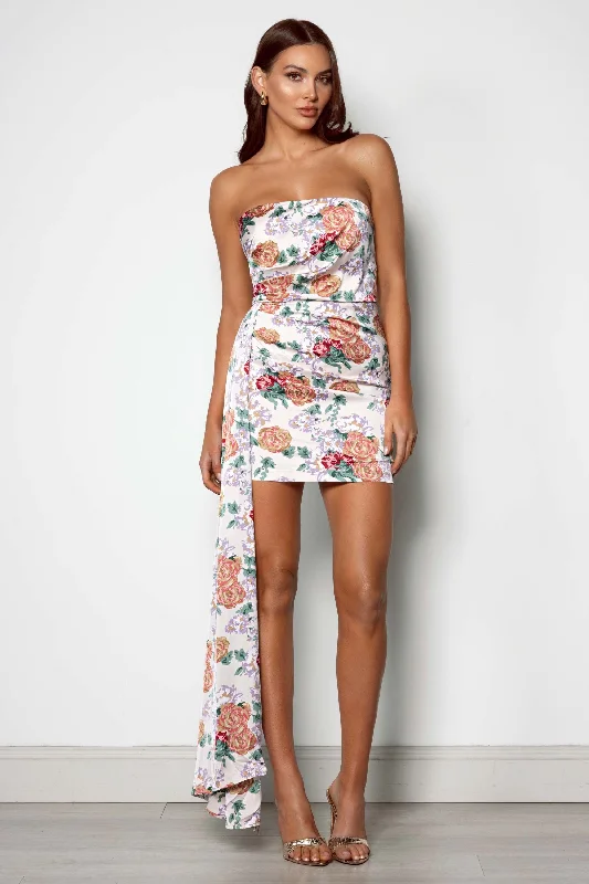 ladies-floral-dress-seafoam-serenity-Silias Dress - Orange Floral