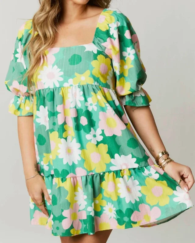 ladies-floral-dress-travel-tide-All About It Dress In Green Floral | Green Floral