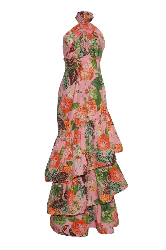 ladies-floral-dress-cerulean-cool-Perla Dress | Avery Floral Pink