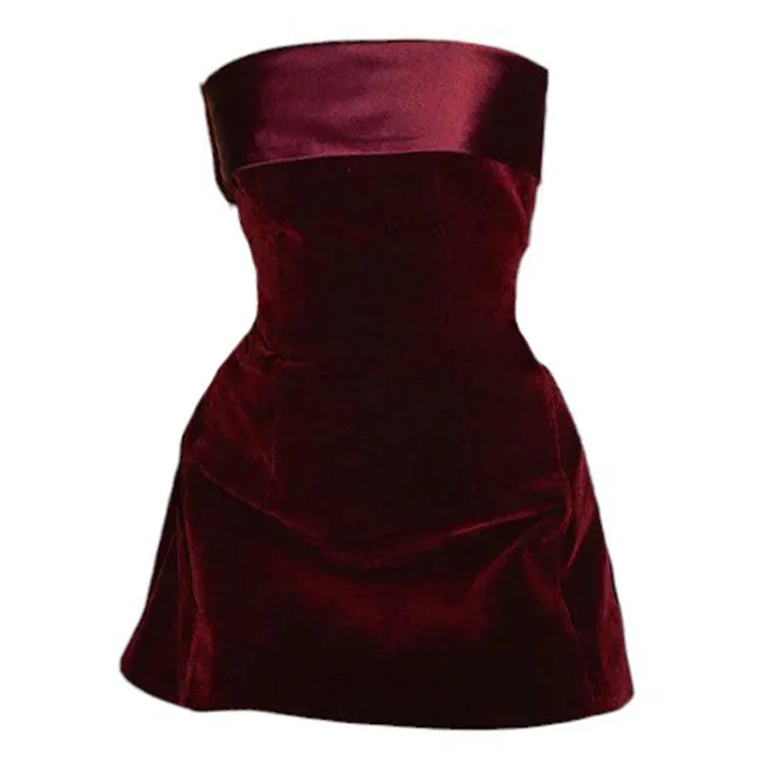 ladies-mini-dress-structured-sass-Rich Girl Velvet Mini Dress