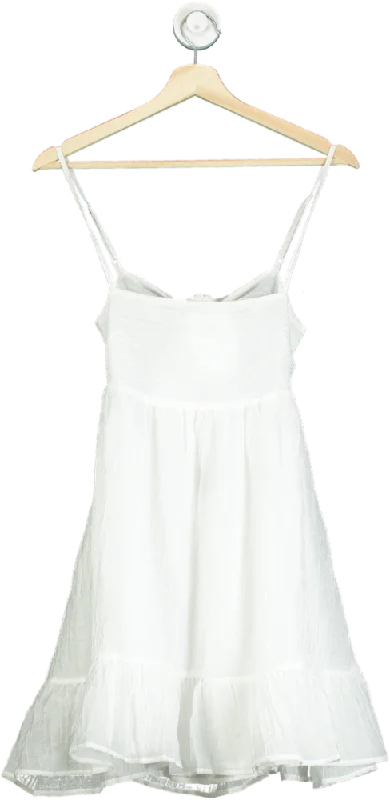 ladies-mini-dress-low-cut-lure-White Fox White Rolling Tides Mini Dress UK XXS