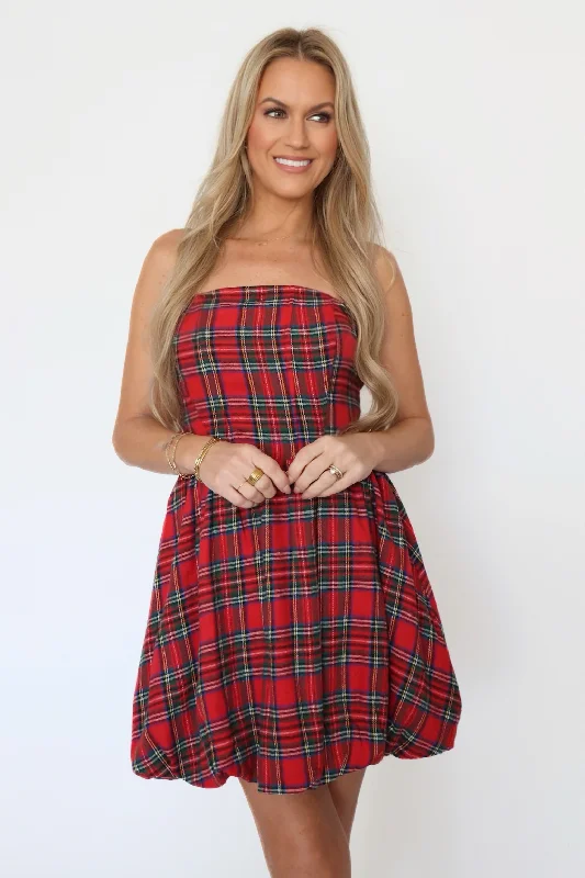 ladies-mini-dress-glitter-glow-Yuletide Plaid Mini Dress (final sale)