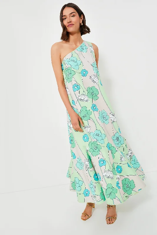 ladies-floral-dress-open-back-iris-Green and Blue Floral Sabine Maxi Dress