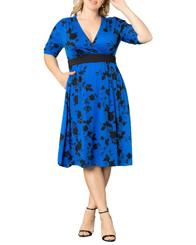 ladies-floral-dress-loose-luster-Gabriella Dress | BLUE FLORAL IMPRESSIONS