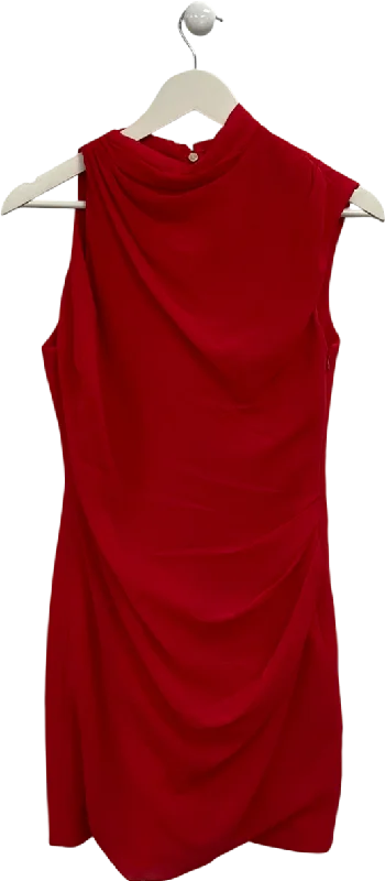 ladies-mini-dress-sapphire-snap-FOREVER NEW Red Noa Draped Mini Dress UK 8