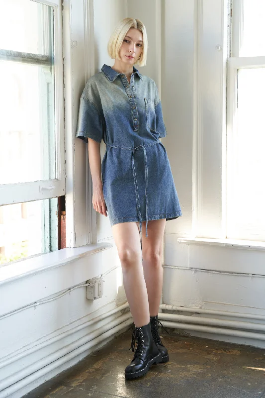 ladies-mini-dress-scoop-sleek-ROMANCE LANGUAGE DENIM MINI DRESS