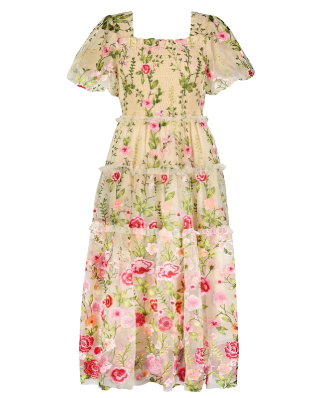 ladies-floral-dress-versatile-vibe-Rose Dress | Cream and Green Floral