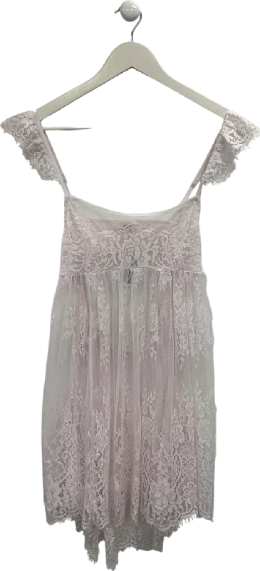 ladies-mini-dress-delicate-dare-Free People Pink Dream Walk Mini Slip Dress UK S