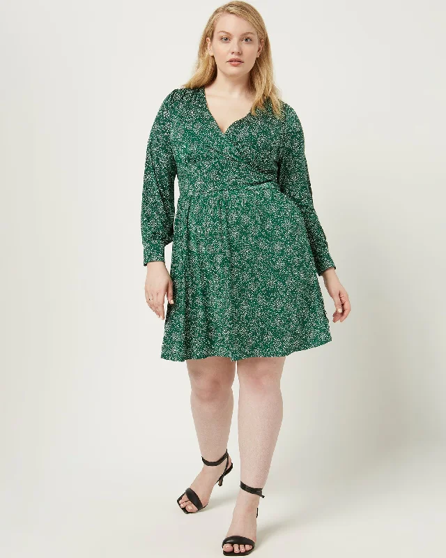 ladies-floral-dress-long-sleeve-lush-Celine Floral Dress | Kelly Green