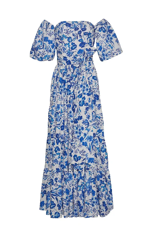 ladies-floral-dress-maroon-muse-Wethersfield Dress | Floral Garden Blue