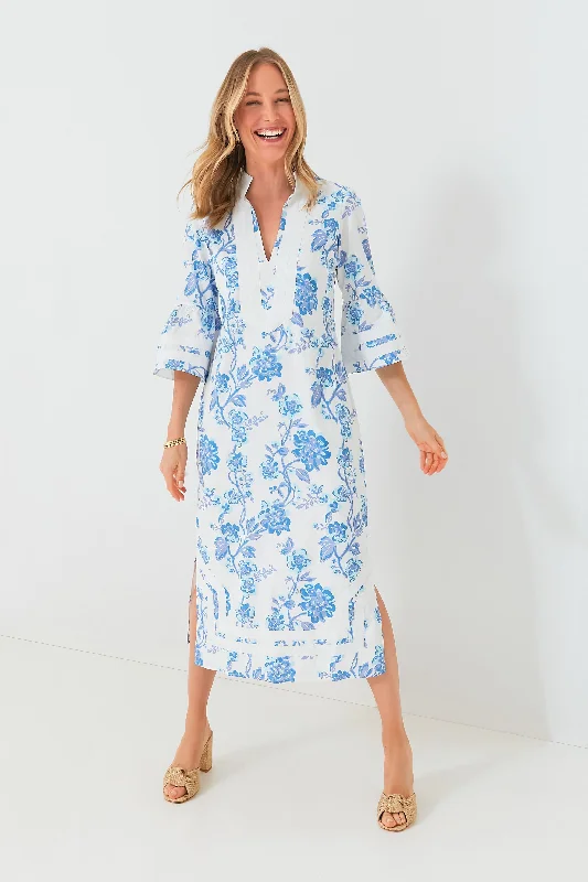 ladies-floral-dress-preppy-petal-Blue Floral Kit Caftan Dress