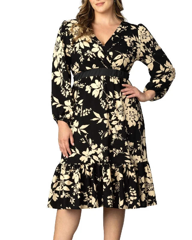 ladies-floral-dress-vacation-vine-Portia Long Sleeve Dress | VINTAGE IVORY FLORALS