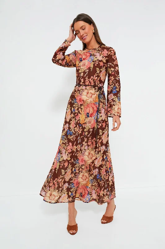 ladies-floral-dress-trendy-tulip-Chocolate Floral August Bias Long Dress