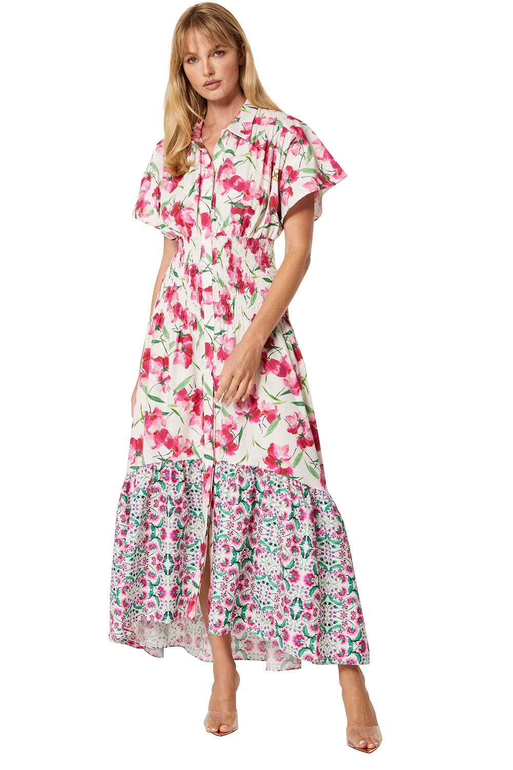 ladies-floral-dress-autumn-amber-Carolina Dress - Fuschia Floral