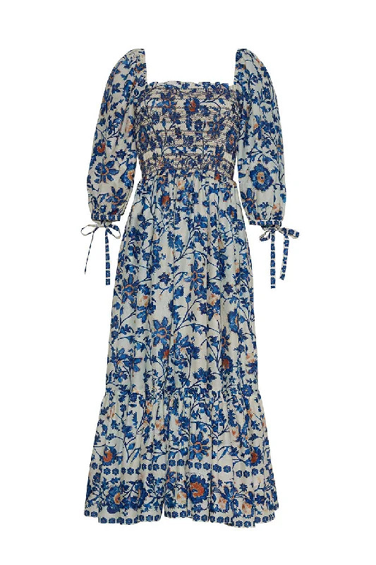 ladies-floral-dress-lapis-lush-Jazzy Dress | Azure Alexandria Floral