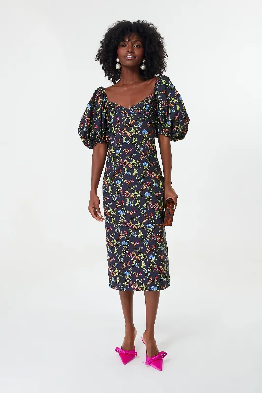 ladies-floral-dress-weekend-wisp-Black Tropical Floral Bridget Dress