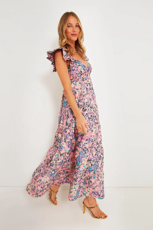 ladies-floral-dress-lightweight-lush-Pink Floral Sheridan Maxi Dress