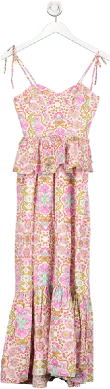 ladies-floral-dress-vivid-vine-MISA Los Angeles Pink Rosie Dress In Floral Print UK XS